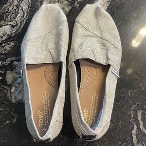 TOMS, slid on gold/tan color